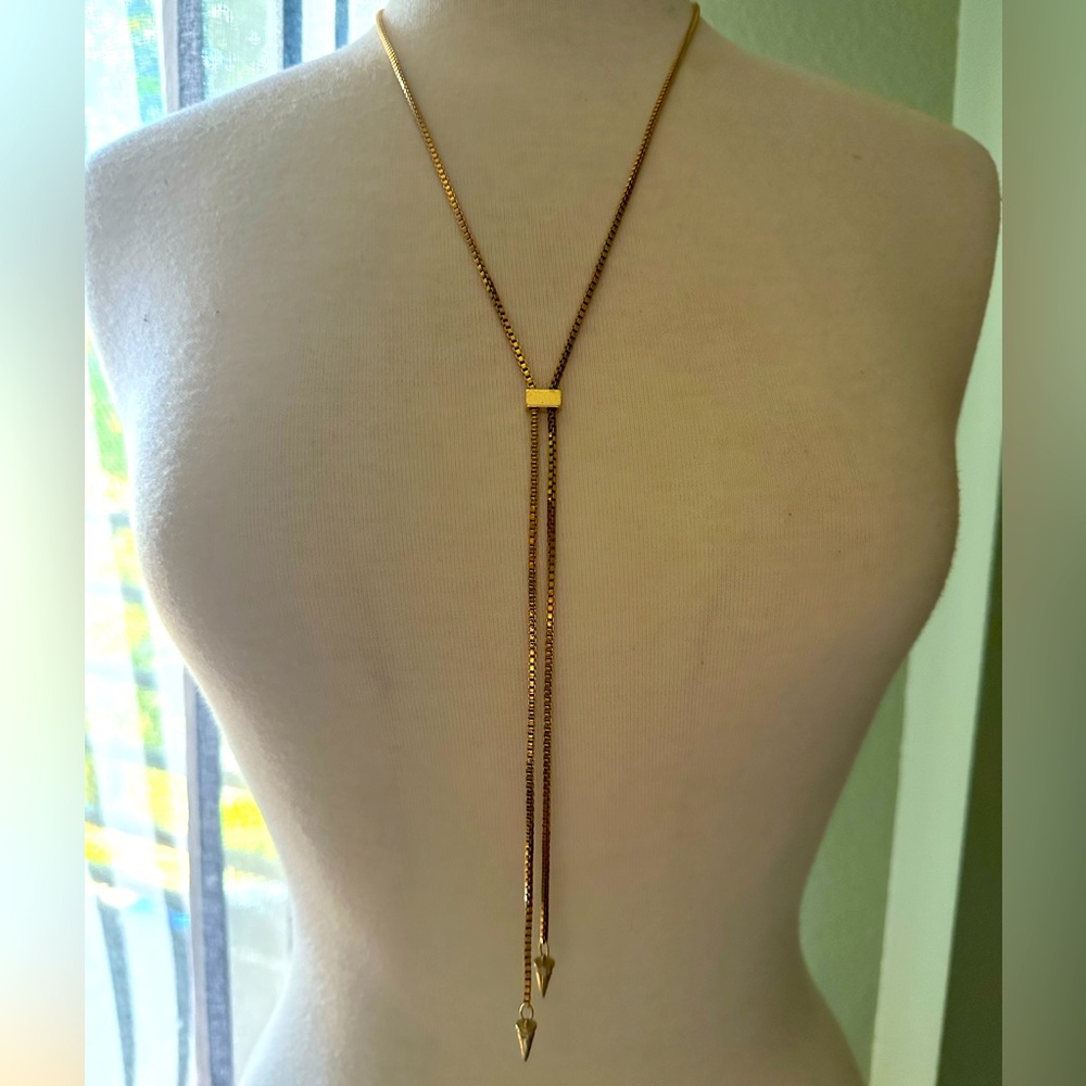 Gold Plated Bolo Tie Necklace